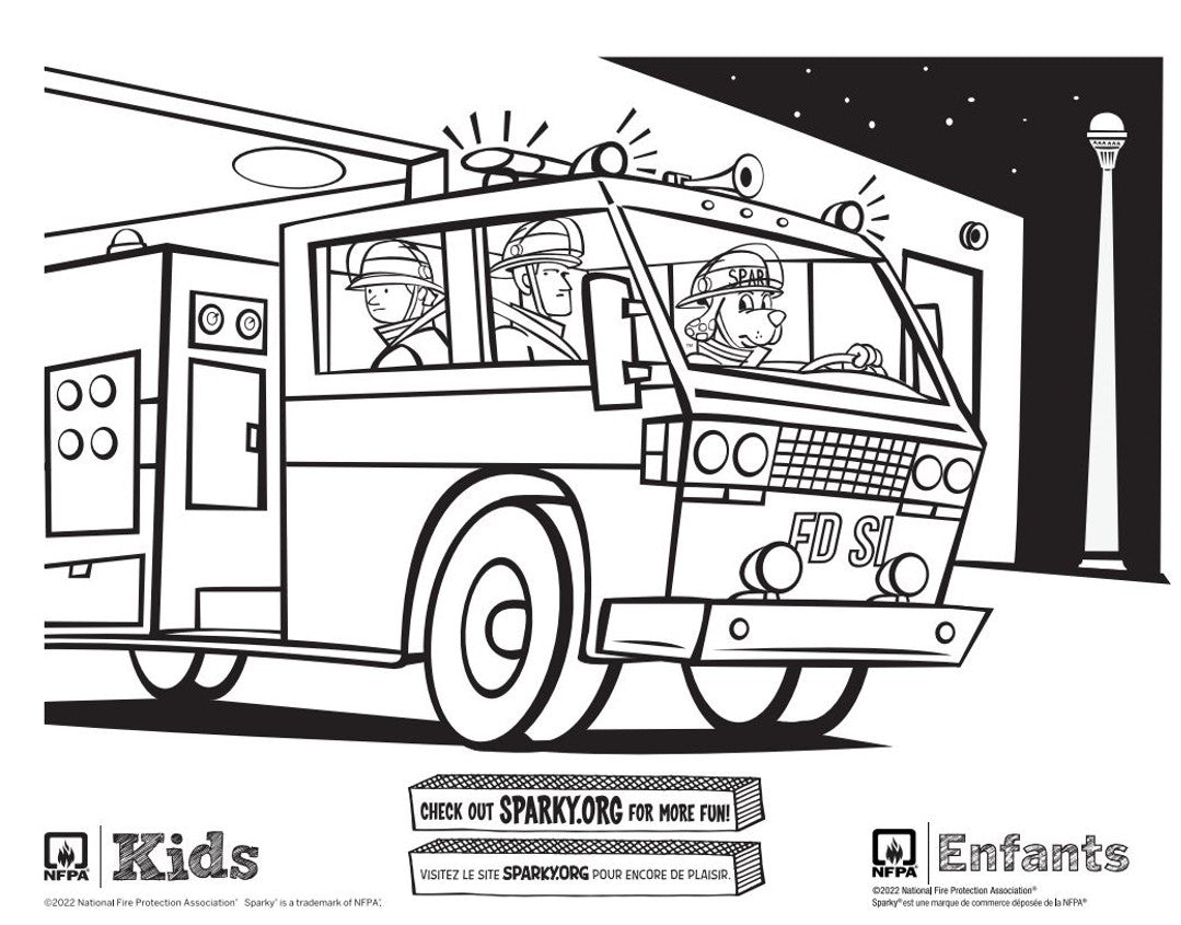 Sparky® Fire Truck Coloring Pad – CanOps